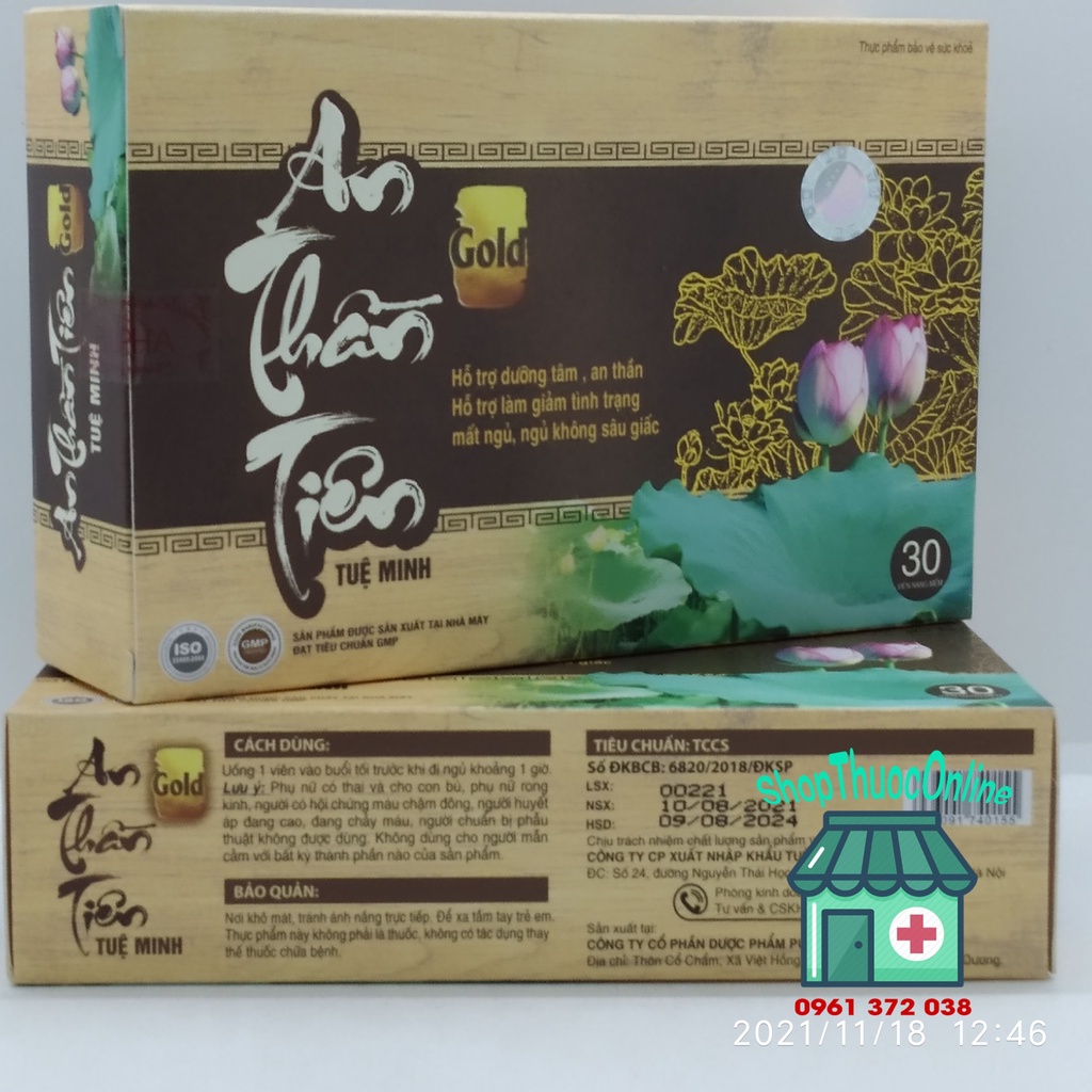 An Thần Tiên Gold cải thiện giấc ngủ hộp 30 viên
