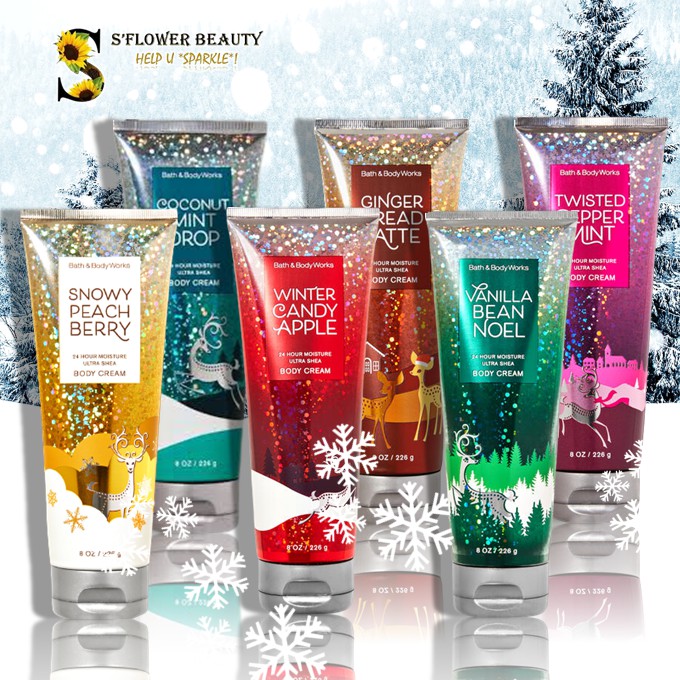NOEL 2020 🎄 Kem Dưỡng Thể Lưu Hương Toàn Thân Bath & Body Works - Twisted Peppermint | Winter Candy Apple | Vanilla Bean