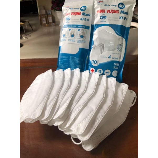 COMBO 50 CHIẾC KHẨU TRANG 4D MINH VƯỢNG MASK KF94 HÀNG CHẤT LƯỢNG CAO