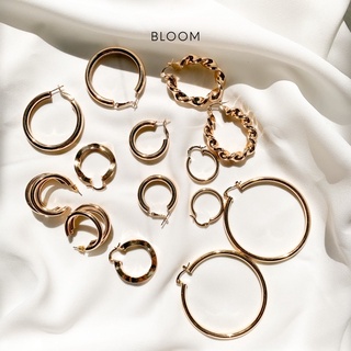 Bông tai khoen tròn vàng (18k gold plated hoops)