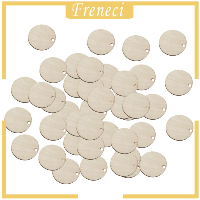 Set 50 Miếng Gỗ Trơn Hình Tròn 2cm Dùng Trang Trí Sổ Tay / Tiệc Cưới DIY
