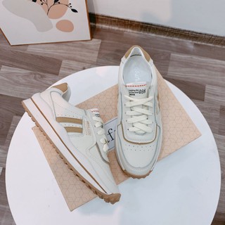h²b(ẢNH THẬT) Giày Thể Thao Nữ Trắng Sneaker Kẻ 2 Vạch Da Mềm Êm Fullbox Cao Cấp