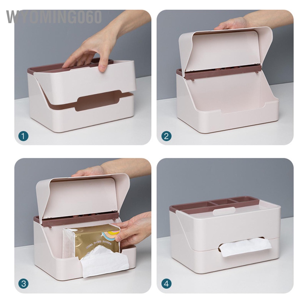 Wyoming060 Hộp đựng khăn giấy để bàn gia đình đa năng cho phòng khách