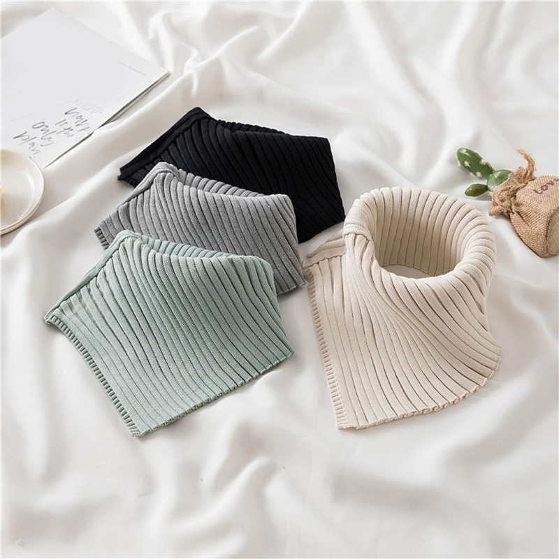 Cổ áo giả dệt kim viền gân thun hình tam giác có thể tháo rời cho nữ tùy chọn màu sắc