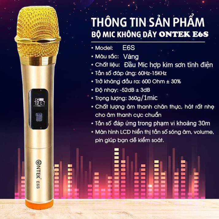 [GIAO HỎA TỐC]Micro Không dây cao cấp ONTEKCO E6 / E6S / MV02/Best Soud V-W003A hát karaoke,chuyên dùng cho Amply, loa