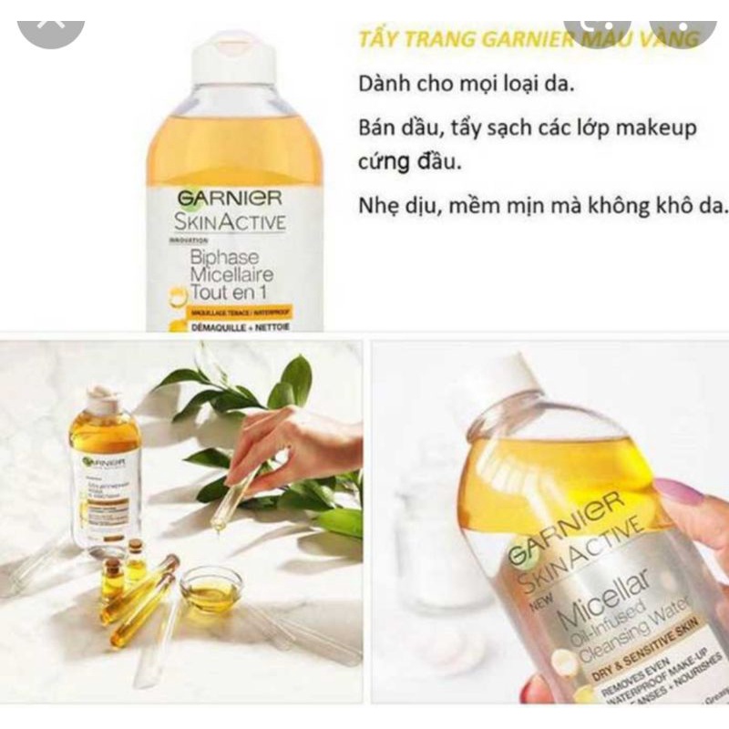 Nước tẩy trang Garnier micella oil 400ml của Nga