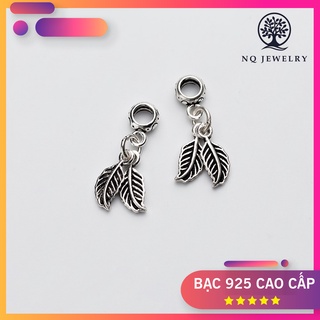 Charm S925 Thái hình 2 chiếc lá treo