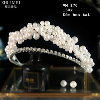 Vương miện đính đá trắng lấp lánh 170