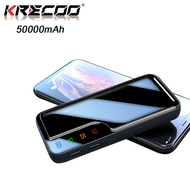 Sạc Dự Phòng Krecoo Chia Hai Cổng Usb 2.1a Sạc Nhanh 50000mah