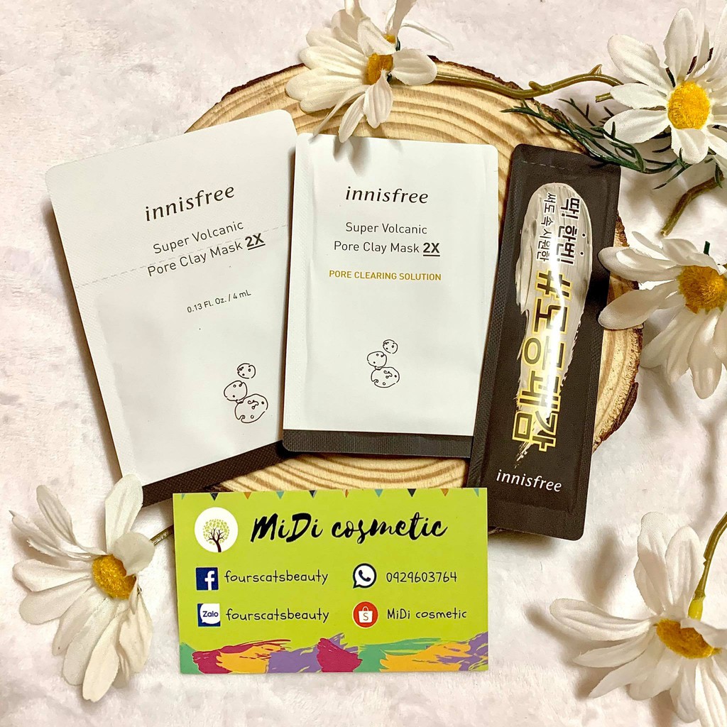 Mặt Nạ Tro Núi Lửa Khăc Phục Mụn Đầu Đen, Thu Nhỏ Lỗ Chân Lông Innisfree Super Volcanic Pore Clay Mask 2X