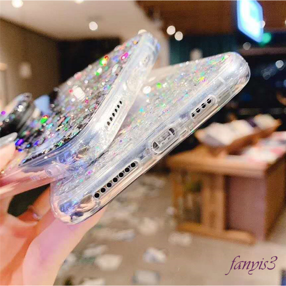 Ốp điện thoại silicon mềm phối kim tuyến kèm giá đỡ hình trái tim cho iPhone 12 Mini 12 11 Pro Max 7 8 Plus SE 2020 | BigBuy360 - bigbuy360.vn