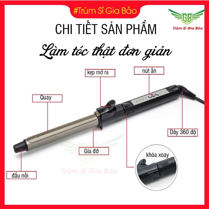 Máy uốn tóc xoăn sóng tự động phong cách Hàn Quốc , máy làm tóc nhiều size tuỳ chỉnh nhiệt độ