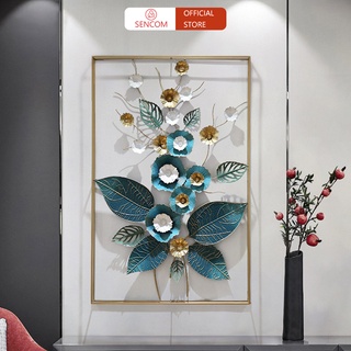 Tranh sắt treo tường nghệ thuật, trang decor trang trí khung hoa cao cấp - 2134