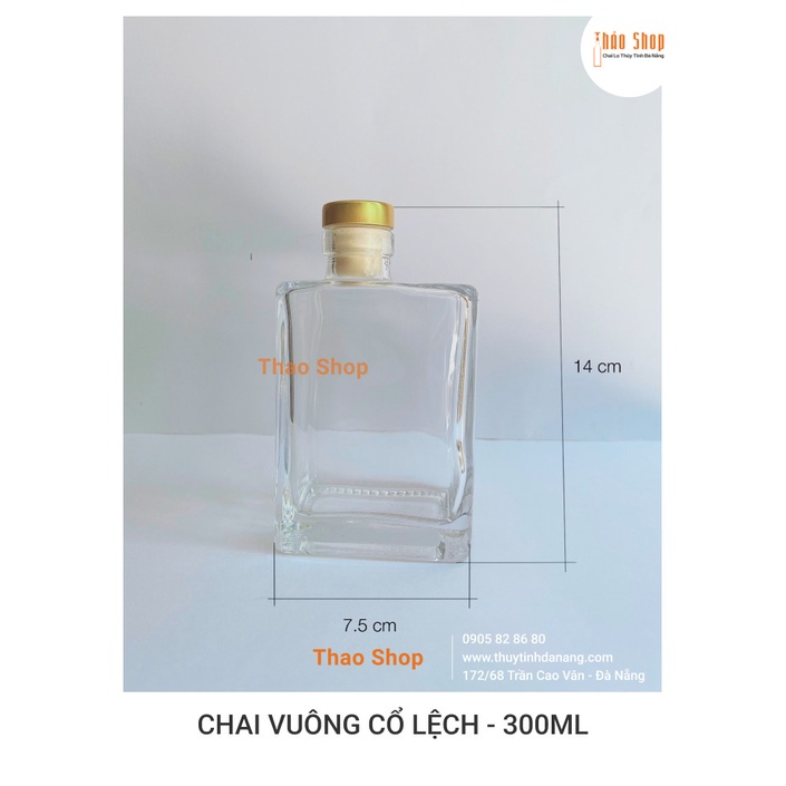 ❣️ Chai Thuỷ Tinh Vuông Cổ Lệch 300ml ❣️