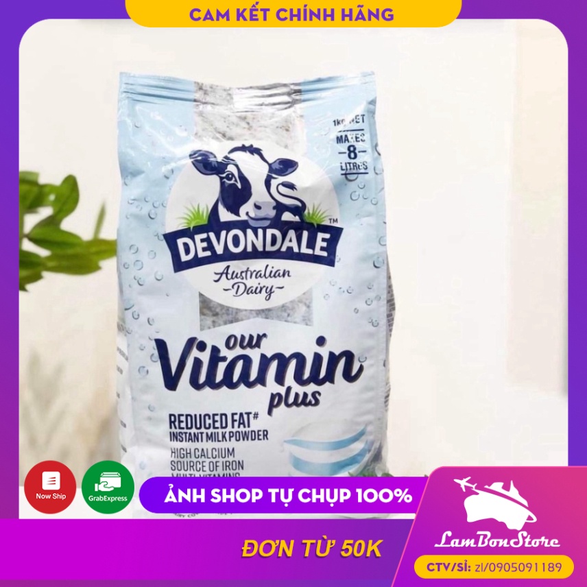 Sữa tươi dạng bột Devondale Our Vitamin Plus gói 1kg