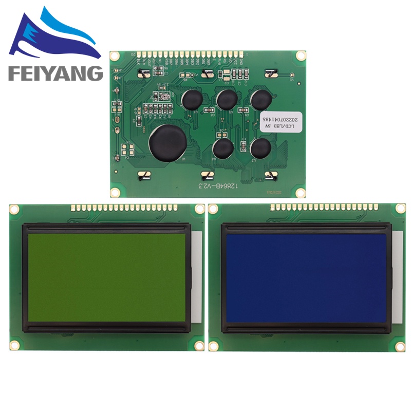 Mô-đun LCD 128 * 64 Chấm 5V Màn Hình Xanh Dương / Xanh Lá 12864 Có Đèn Sau ST7920 Cổng Song LCD12864
