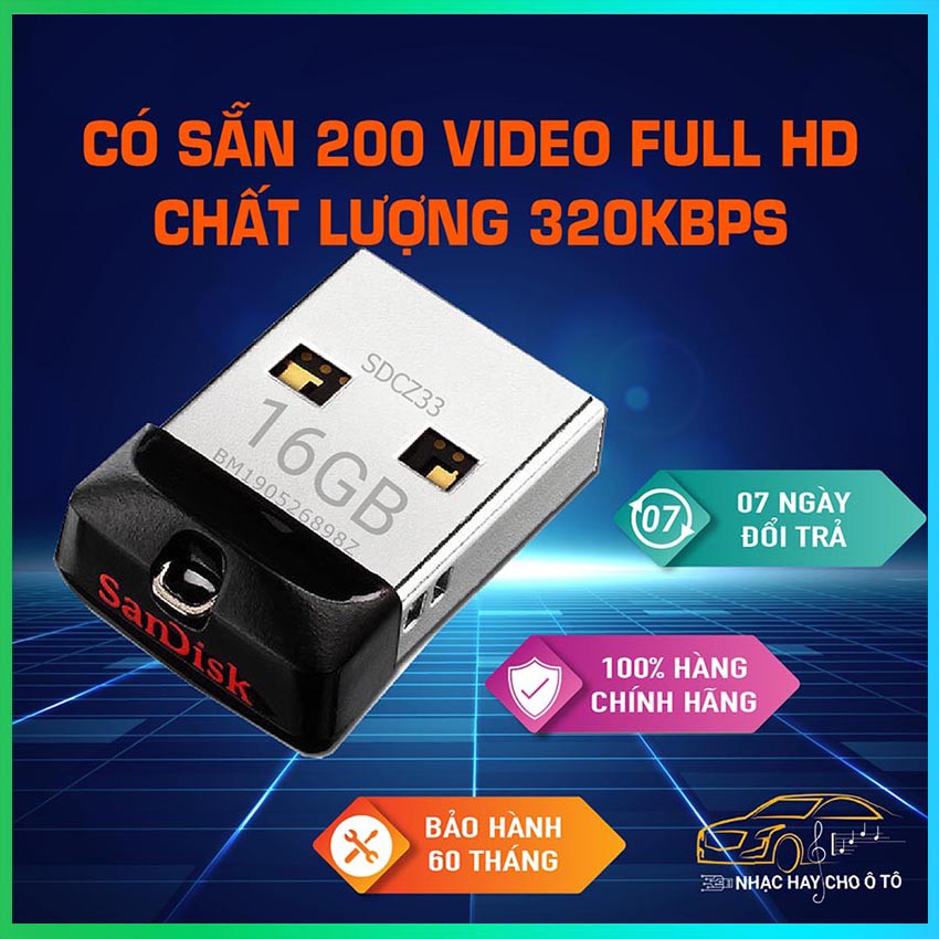 Usb ô tô💖SALE SỐC💖Usb xe hơi chính hãng - Usb Ô tô 16GB H, làm  theo yêu cầu, bảo hành 5 năm