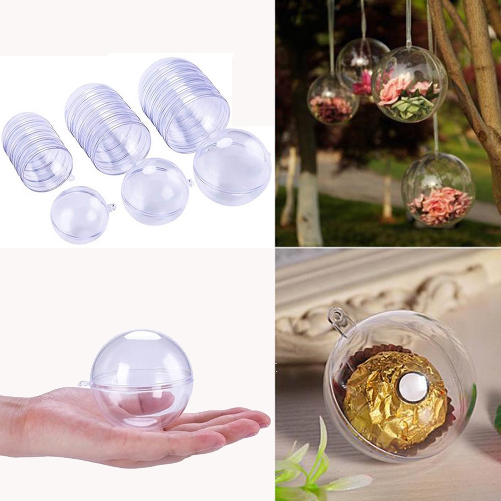 Set 5 trái châu WUWOWU nhựa trong suốt dùng để trang trí cây thông noel