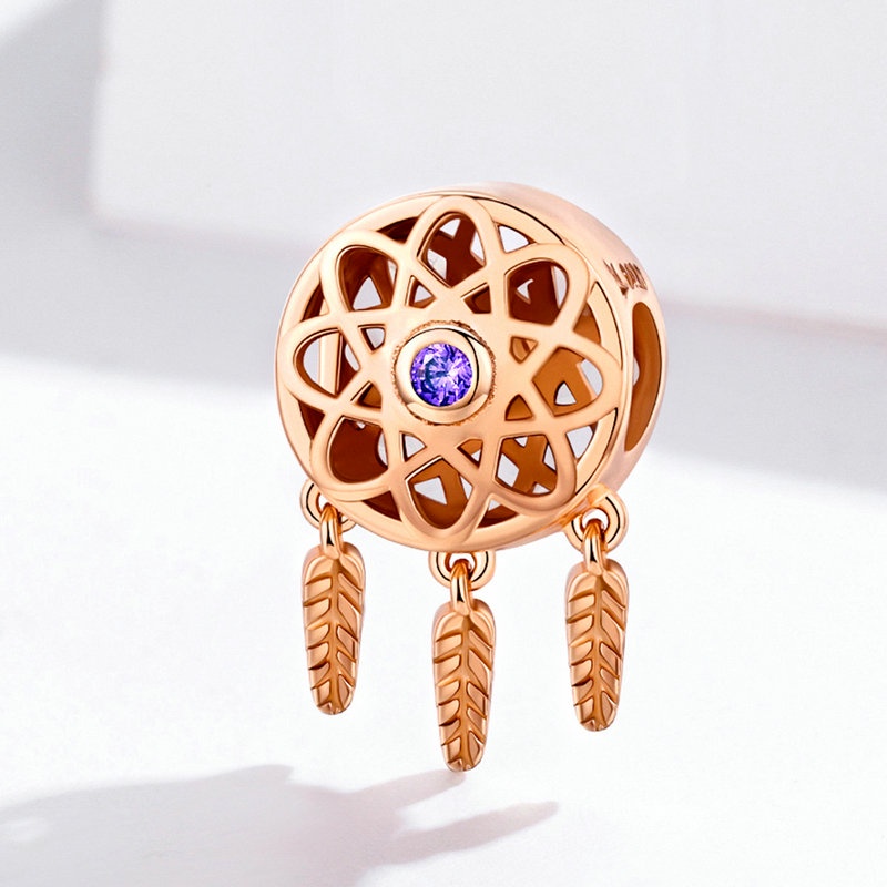 Bamoer Bạc 925 Hạt Charm Dreamcatcher Phụ Kiện May Mắn Cho Vòng Tay Tự Làm