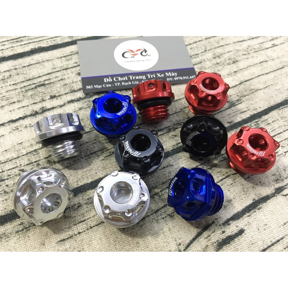Ốc nắp nhớt nhôm vương miện thái lan