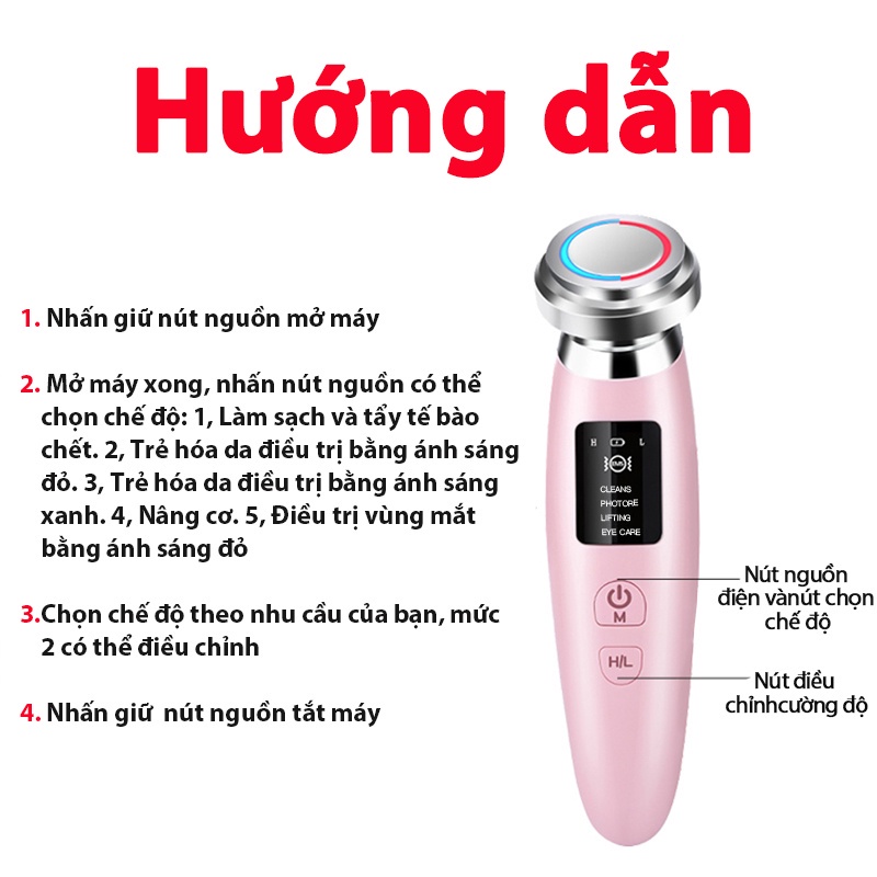 Ánh sáng xanh-đỏ dùng cho vùng mặt giúp cải thiện nếp nhăn vùng rãnh mũi má và nâng cơ-YA29