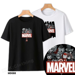 Áo Thun Cotton Mavel Dc Avengers 2 Unisex Nam Nữ Trắng Đen