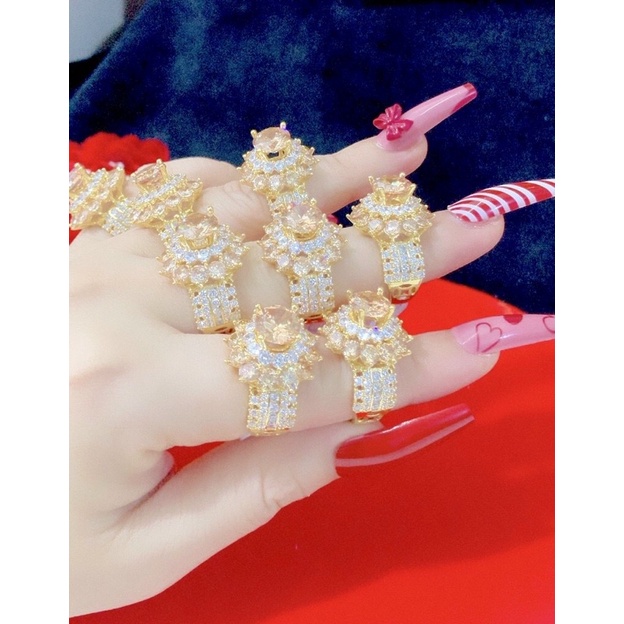 Nhẫn hoa trà cao cấp 085.10 bền màu, sang trọng quý phái