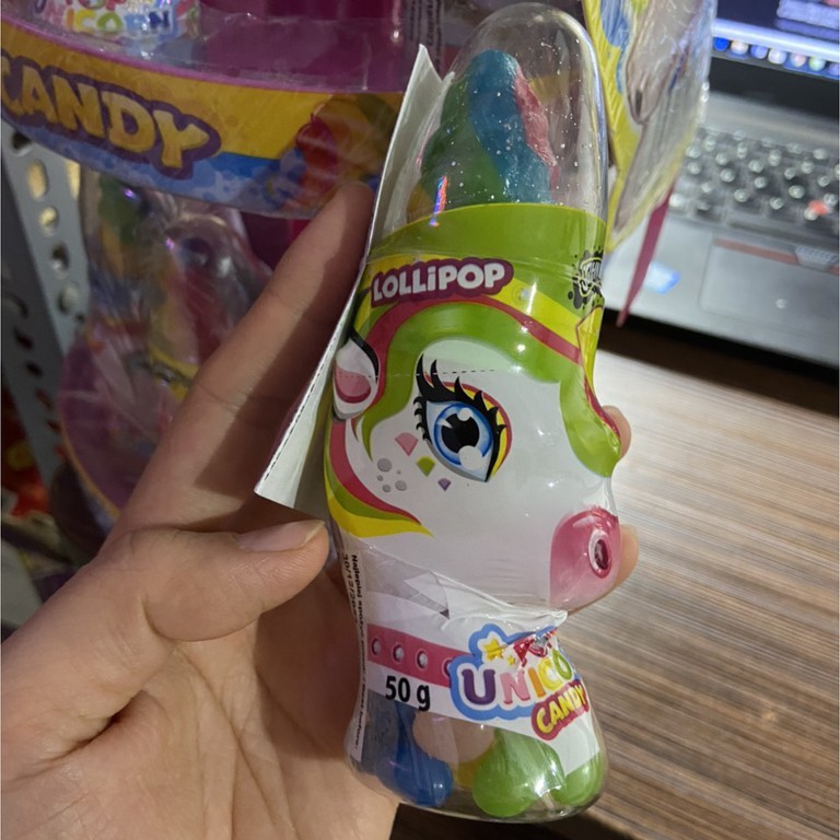 Kẹo mút hình ngựa Pony Johnybee Unicorn Pop Candy Ba Lan 50g, kẹo đồ chơi lollipop cho bé