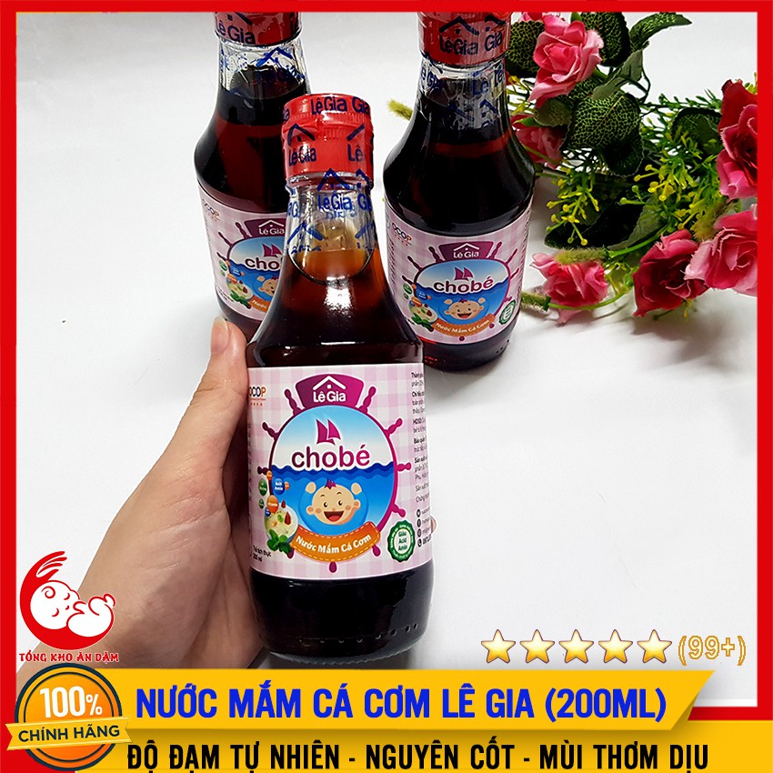 Nước Mắm Lê Gia Cho Bé Từ 1 Tuổi - Nước Mắm Cá Cơm Giàu DHA Tốt Cho Bé Ăn Dặm (200ml)