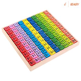 IE❤Children Wooden Toys 99 Multiplication Table Math Toy 10*10 Figure Blocks Kids