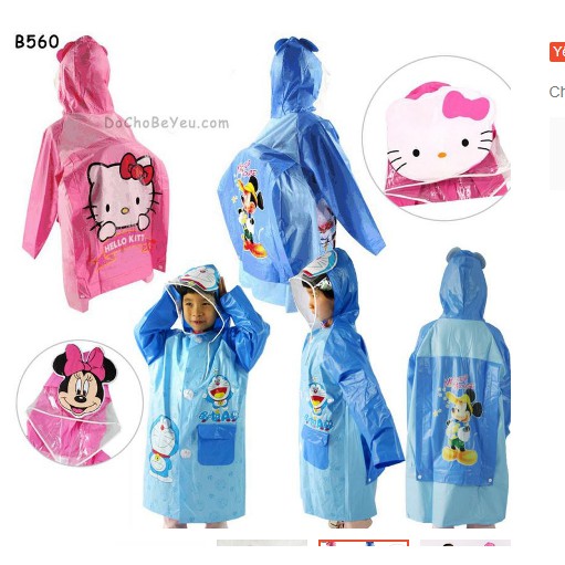 Áo mưa trẻ em cao cấp hình thú đáng yêu cho bé