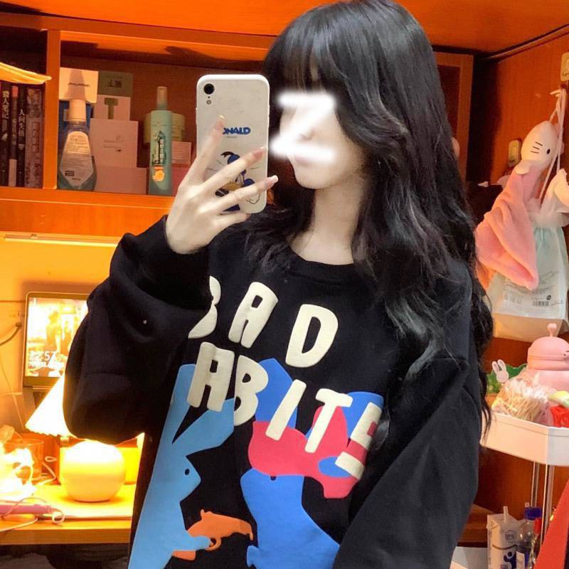 Áo Sweater In Chữ BAD HABIT Phối Màu Siu Xinh,Hình Độc Đáo Phong Cách Cá Tính Trẻ Trung Năng Động