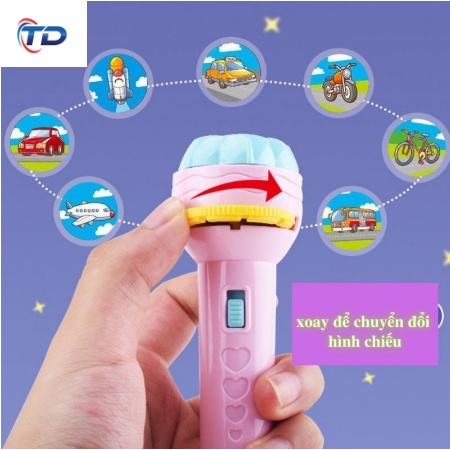 Đèn pin chiếu  hình cho bé 80hình Nhiều Chủ Đề sắc nét hàng loại 1 có hộp