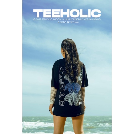 Áo Thun Unisex Form Rộng Bướm THS - Butterfly TeeHolic Màu Đen - Local Brand