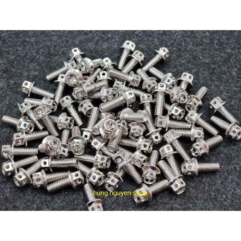 Ốc 6li đầu vương niệm inox 304 hàng sáng bóng đủ size