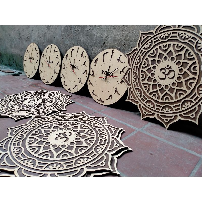 Yoga, Tranh treo tường Decor hoa Mandala treo tường trang trí Phòng Thiền , Yoga, phòng tập