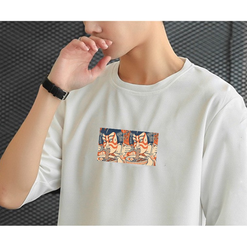 Áo phông rộng nam nữ unisex Hàn Quốc Mì RAMEN phong cách Ulzzang tee basic oversize áo tay lửng streetwear