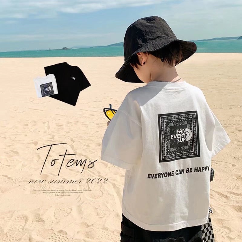 Áo thun BXPB cotton tay ngắn in họa tiết thời trang mùa hè cho bé từ 3-15 tuổi