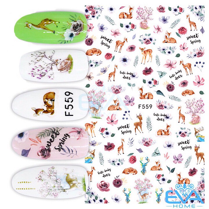 Miếng Dán Móng Tay 3D Nail Sticker Tráng Trí Noel Giáng Sinh F559