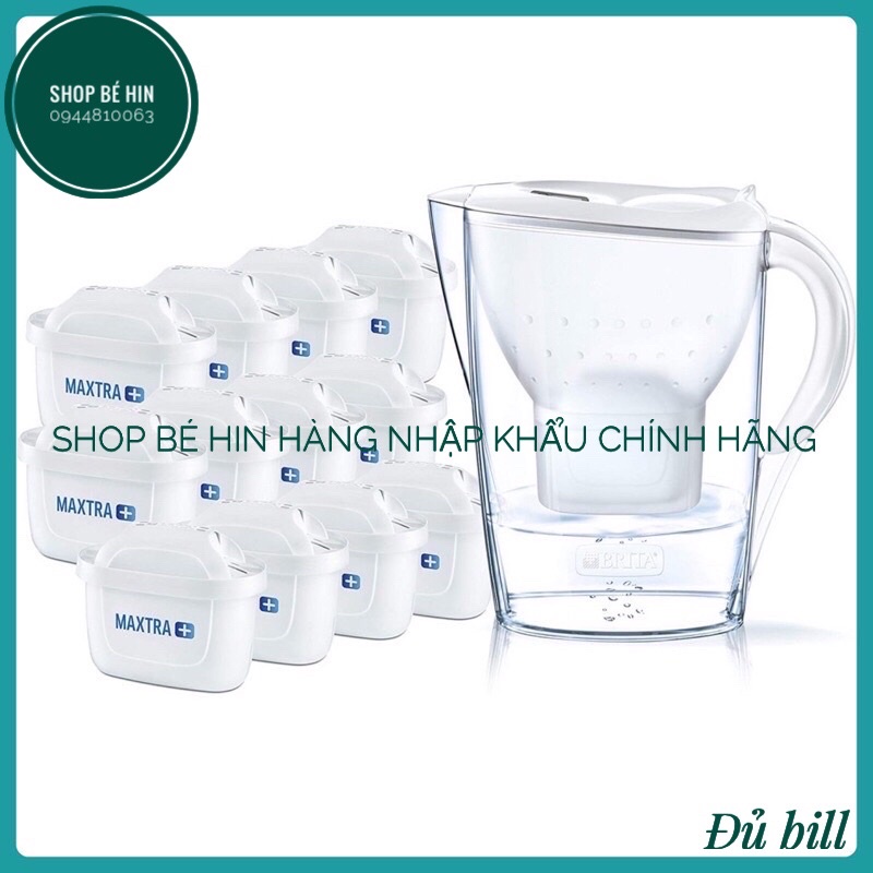 (Bill Đức) Bình lọc nước Brita Marella Đức kèm 12 lõi lọc mang tới dòng nước mát lành an toàn cho gia đình, hàng Đức