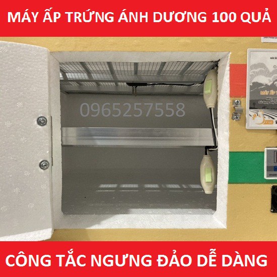 Thùng máy ấp trứng tự động Ánh Dương P100 - 108 trứng