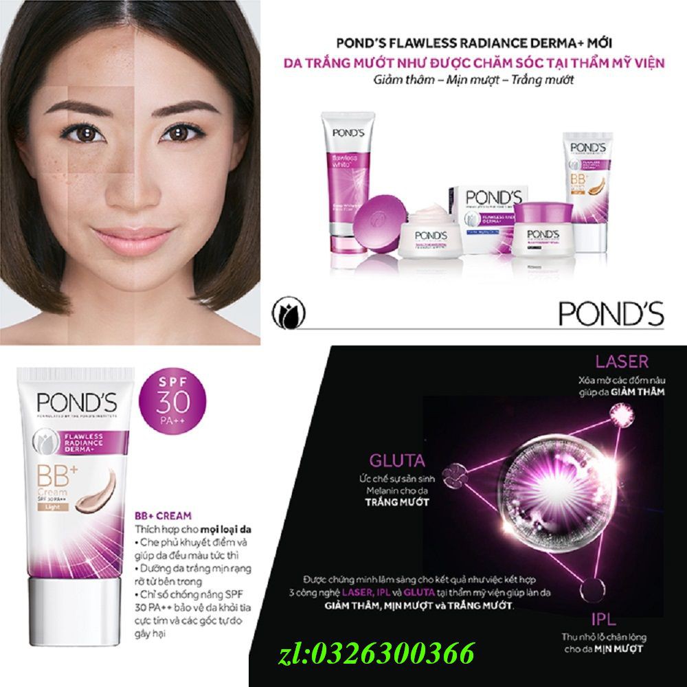 Kem Bb 25G Ponds Flawless Radiance Derma+ Chính Hãng. | BigBuy360 - bigbuy360.vn