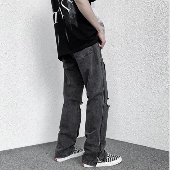 Quần Jean Nữ Lưng Cao Rách Gối Thời Trang Hàn Quốc