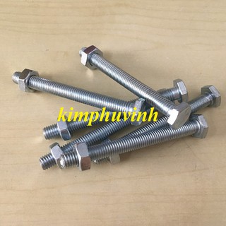 10 BỘ -  M10x100mm BULONG LỤC GIÁC - BULON 10 LI