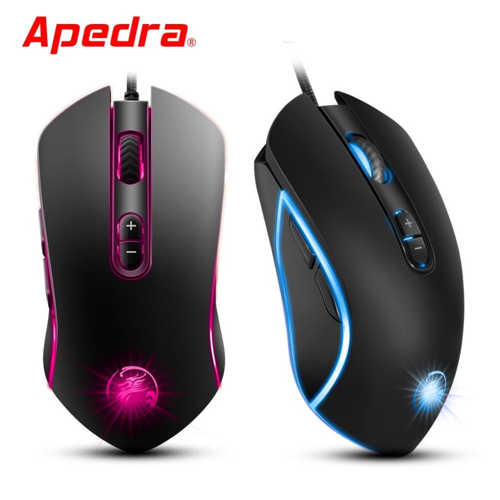 [FreeShip Toàn Quốc] Mouse Gaming APEDRA A6 Dây dù - Led 7 màu