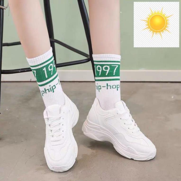🤺 Giày Thể Thao Nữ Nâng Đế Dáng Trơn Trắng Tuyết MEELY - DC78 🤺
