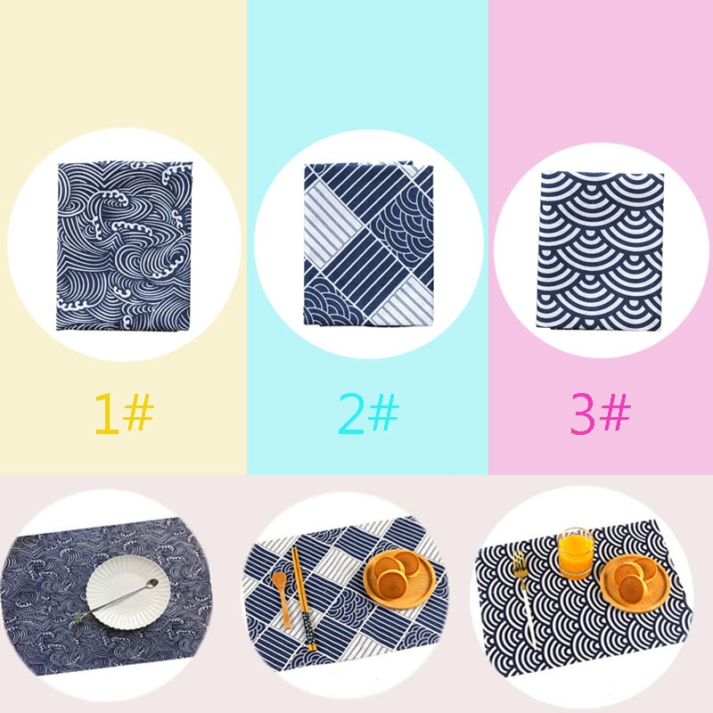 Khăn trải bàn vải lanh cotton họa tiết gợn sóng độc đáo