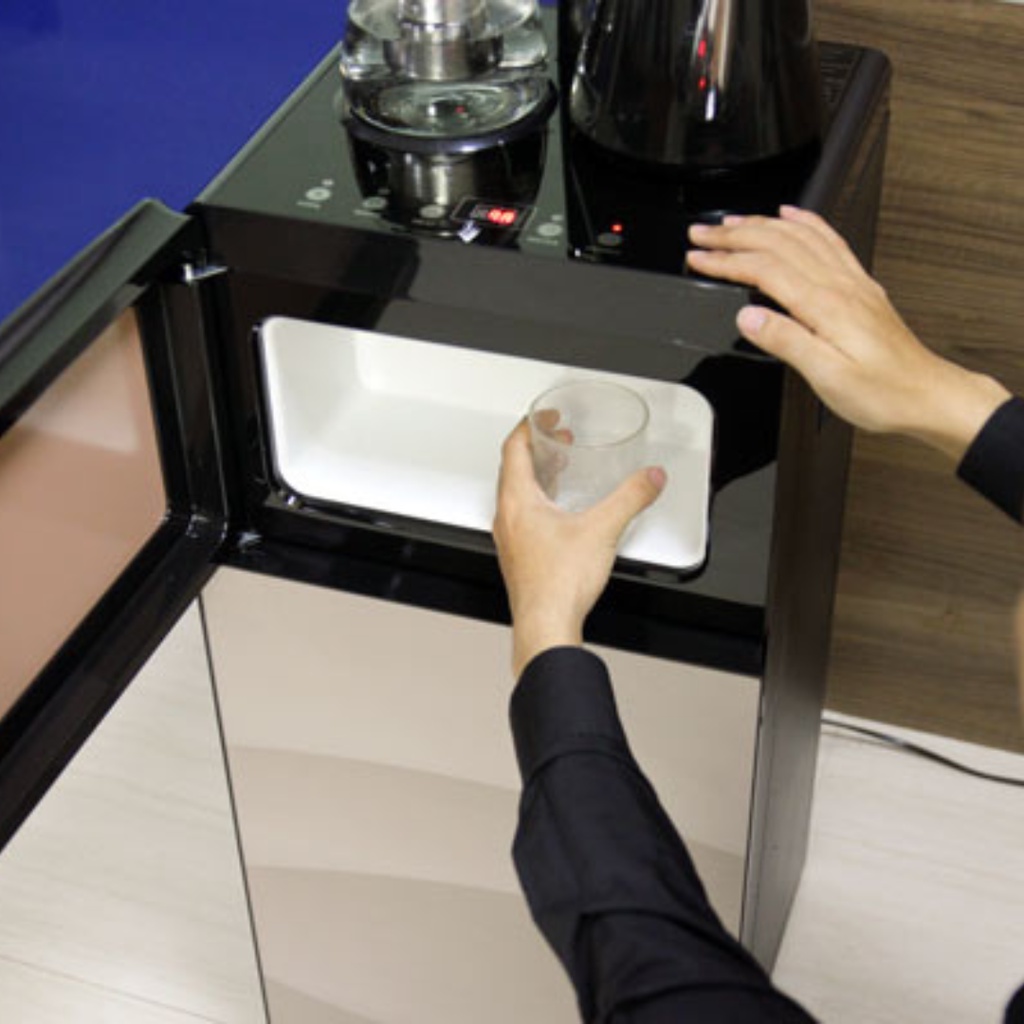 Cây nước nóng lạnh FujiE WD1170E kết hợp bàn trà, làm lạnh chip điện tử công nghệ Nhật bảo hành chính hãng 2 năm