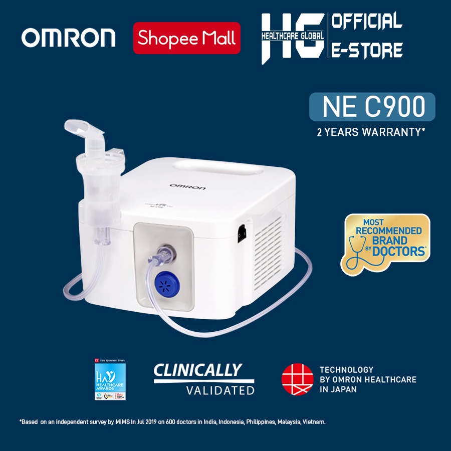 Máy Xông Mũi Họng , Khí Dung Omron NE-C900 | Đặc Trị Bệnh Hô Hấp, Tiết Kiệm Lượng Thuốc Phun Ra