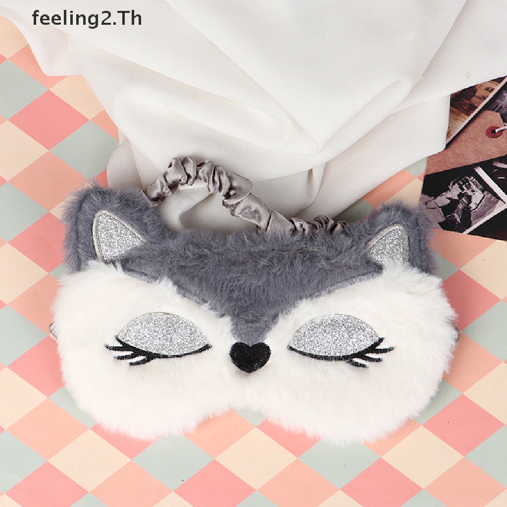 Mặt Nạ Che Mắt Ngủ Hình Cáo Nhồi Bông Siêu Mềm Mại